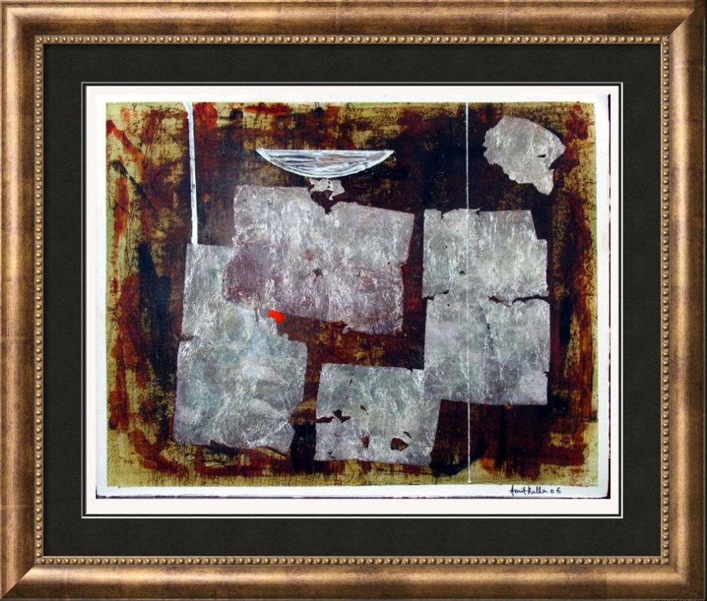 Abstract Original Painting on Paper Signed Indian Art (1 of 2)