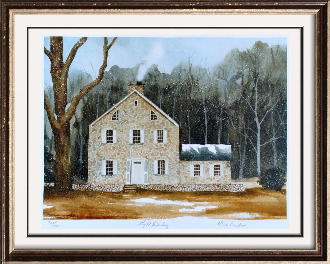Snow Scenic Watercolor Style Landscape Signed Litho: Owen Wexler | Title Of Art: Light Dusting | Medium: Hand Signed By The Artist Lithograph On Paper | Edition Size: 329/400 | Unframed Size: 11X15 Inches | Framed Size: Unframed | Value: $ 400