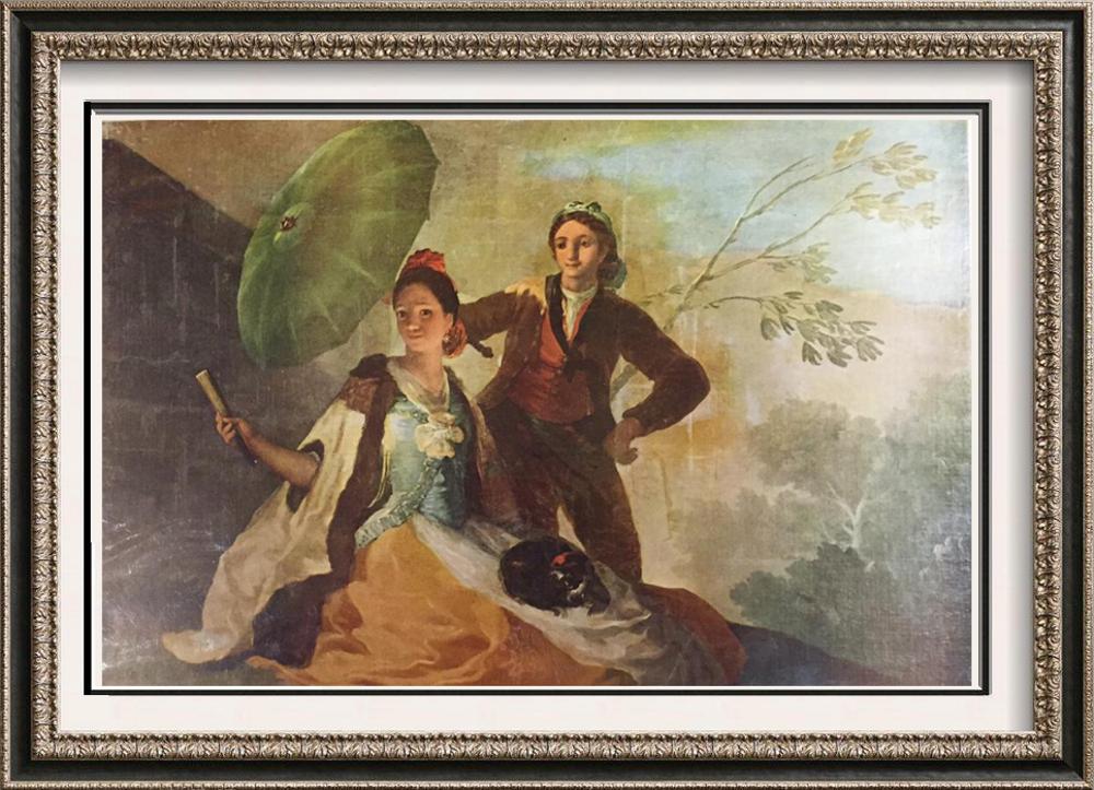 Francisco Jose de Goya y Lucientes The Parasol c.1777: Artist Name: Francisco Jose de Goya y Lucientes | Title of Art: (Plate One) The Parasol c.1777 | Medium: Fine Art Print | Unsigned & Unnumbered | Art Size: Approx 8 x 10 | Offered Unframed. Framing pr