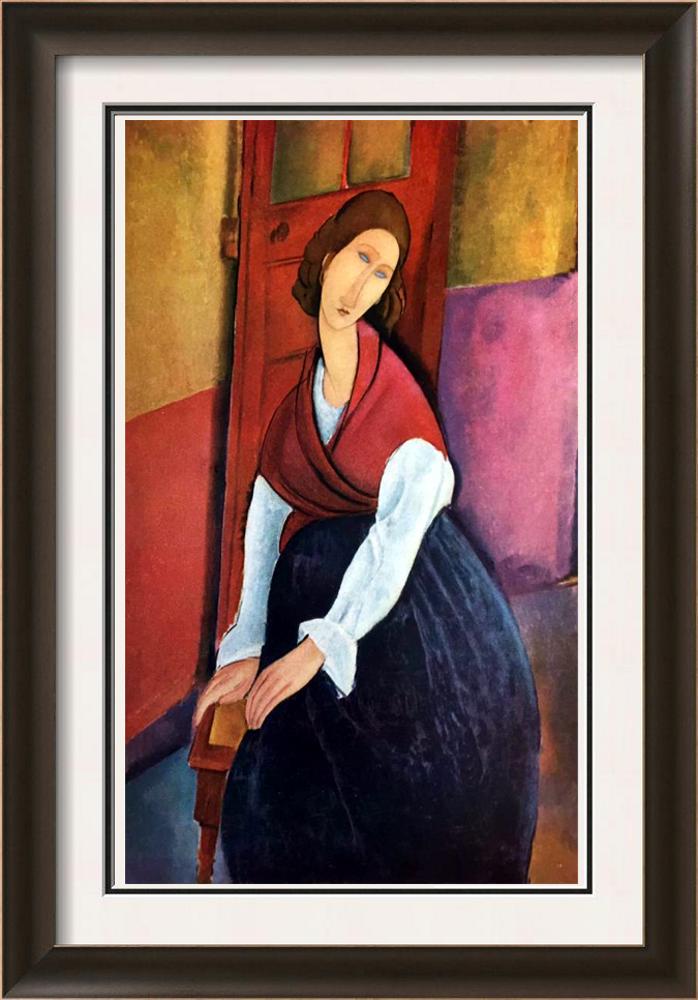 Amedeo Modigliani Jeanne Hebuterne c.1919 Fine Art: Artist Name: Amedeo Modigliani | Title of Art: (Plate Sixteen) Jeanne Hebuterne c.1919 | Medium: Fine Art Print from Museum Artist | Unsigned & Unnumbered | Art Size: Approx 8 x 10 | Offered Unframed.