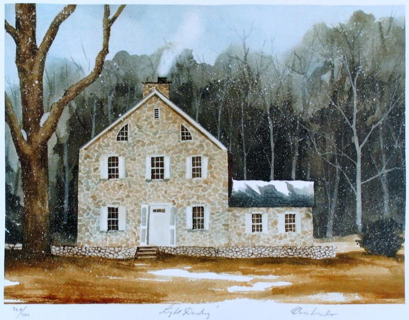 Snow Scenic Watercolor Style Landscape Signed Litho: Owen Wexler | Title Of Art: Light Dusting | Medium: Hand Signed By The Artist Lithograph On Paper | Edition Size: 329/400 | Unframed Size: 11X15 Inches | Framed Size: Unframed | Value: $ 400