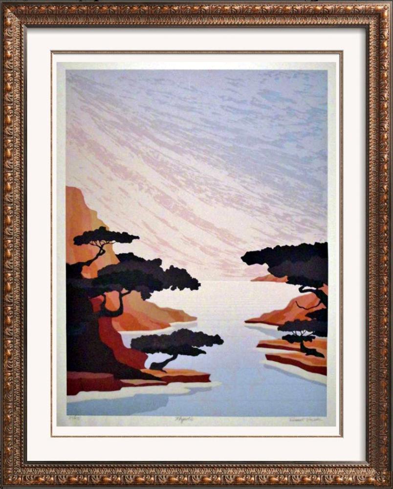 Abstract Cypress Trees Earth Tone Dealer Sale Beautiful: Robert Wilson | Title Of Art: Majestic | Medium: Hand Signed By The Artist Lithograph On Paper | Edition Size: 27/475 | Unframed Size: 33X25 Inches | Framed Size: Unframed | Value: $ 600