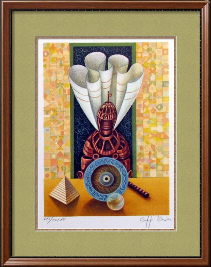 Chess Queen Art Signed Lithograph Limited Edition Only: Raffi Kaiser | Title Of Art: Queen | Medium: Plate Signed By The Artist Lithograph On Paper Small Crease In White Margin | Edition Size: | Unframed Size: 15X11 Inches | Framed Size: Being Offered Unfr