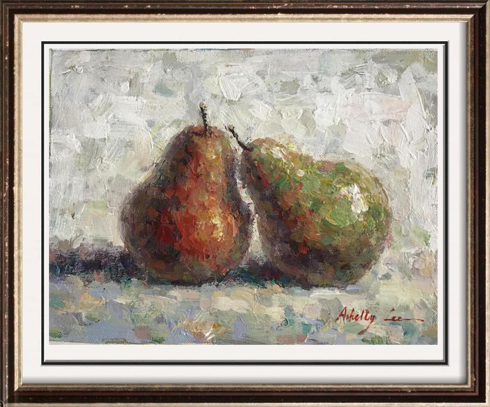 Canvas Pair of Pears Heavy Textured Painting (1 of 2)