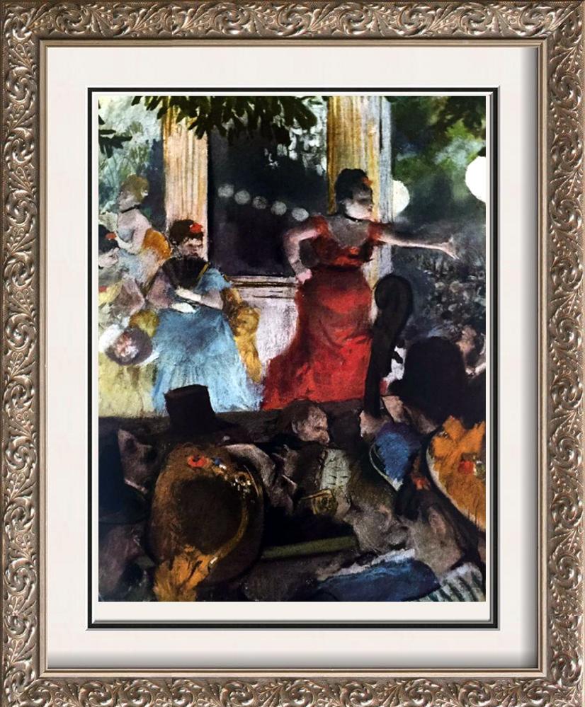 Edgar-Hilaire-Germain Degas Café Concert: At Les: Artist Name: Edgar-Hilaire-Germain Degas | Title of Art: (Plate Eight) Café Concert: At Les Ambassadeurs c.1876-77 | Medium: Fine Art Print from Museum Artist | Unsigned & Unnumbered | Art Size: Appr