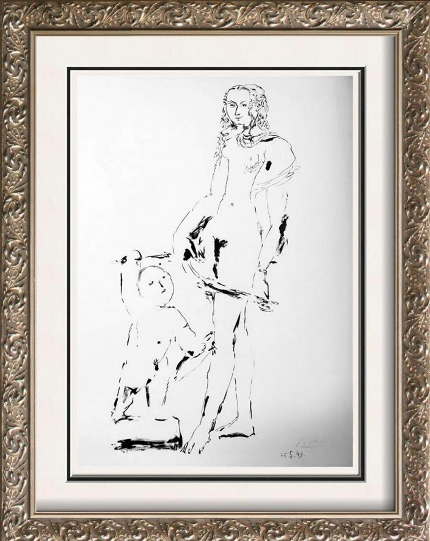 Pablo Picasso 'After' Venus and Cupid c. 1949 Fine Art: Artist Name: Pablo Picasso | Title of Art: (Plate One Hundred Forty Eight) Venus and Cupid c. 1949 | Medium: High Quality Double-Sided Fine Art Book Plate | Signed in Plate | Image Size: Approx 10 x 8