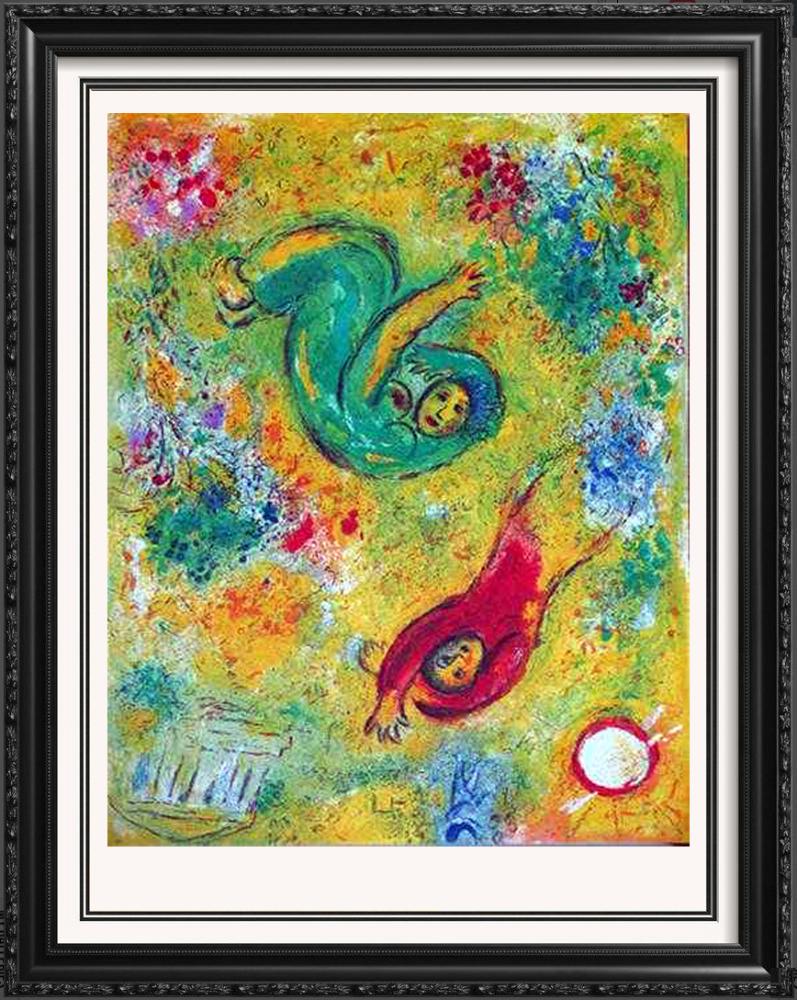 COLORFUL MARC CHAGALL RARE LITHOGRAPH LIQUIDATION SALE: MARC CHAGALL | Title of Art: THE DREAM | Medium: UNSIGNED ORIGINAL COLORED LITHOGRAPH ON ARCHES PAPER | Edition Size: | Art Size: 13x10 | Offered Unframed. Framing presentation if shown is for concept