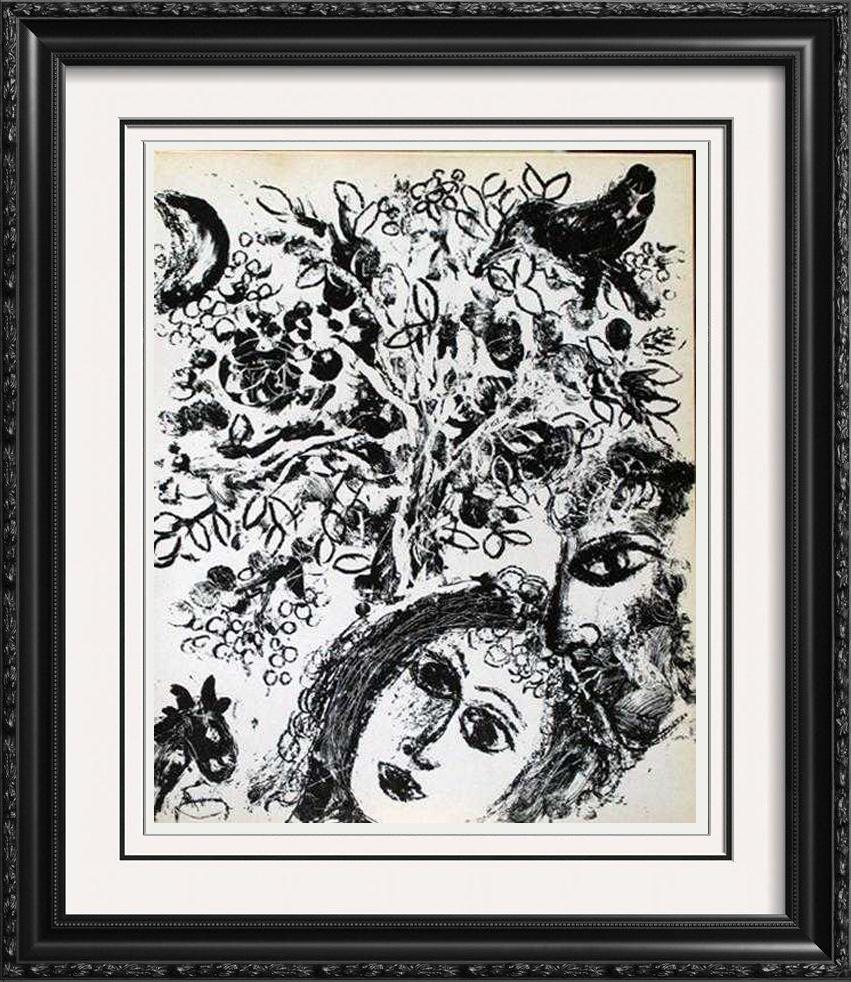 Black & White Lithograph Marc Chagall Museum Art: Marc Chagall | Title Of Art: B & W | Medium: Unsigned Original Colored Lithograph On Arches Paper | Edition Size: | Art Size: 13X10 Framed Size: Unframed | Value: $ 750