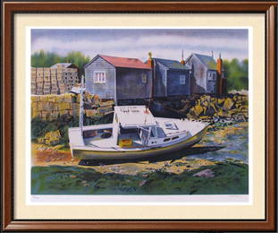 Landscape Nautical Beached Boat Signed Ltd Ed Art