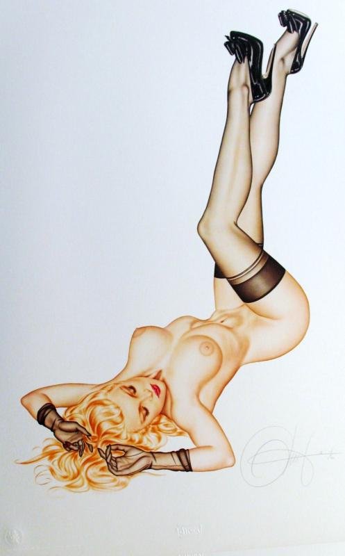 Silk Stockings Nude Erotic Playboy Limited Edition: Olivia Deberardinis | Title Of Art: Silk Stockings | Medium: Hand Signed By The Artist Lithograph On Paper | Edition #: M Of 6 | Unframed Size: 38 X 26 Inches | Framed Size: Unframed | Value: $ 1000