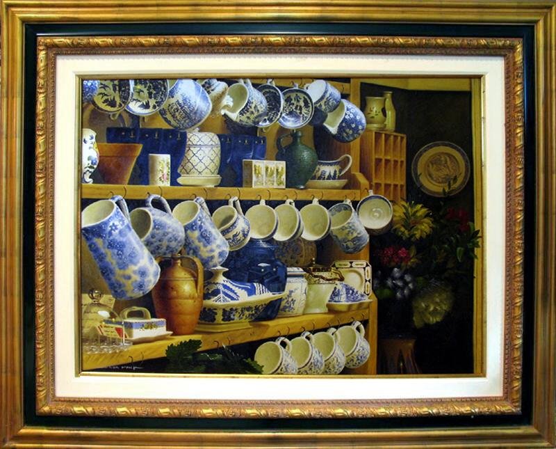 SIGN ORIGINAL Canvas Painting Realism Blue Willow RARE: Artist: Julien Roux Title of Art: Blue Willow II Medium: Original Acrylic Painting Hand Signed by the Artist on Canvas Unframed Size: 30 x 40 inches Framed Size: Stretched Value: $ 3600 tags #Food & W