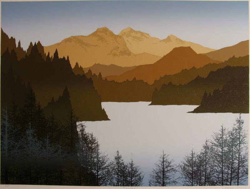 Artist'S Proof Limited Edition Earth Mountain Abstract: Robert Wilson | Title Of Art: Tundra | Medium: Hand Signed By The Artist Lithograph On Paper | Edition Size: Ap (Artist'S Proof) | Unframed Size: 25X32 Inches | Framed Size: Unframed | Value: $ 550