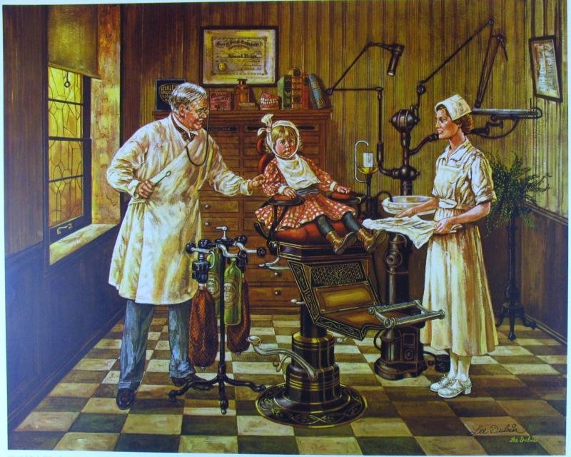 Dentist's Office Rare Dubin Original Collotype Ltd Ed: Lee Dubin | Title Of Art: Dentist'S Office | Medium: Hand Signed And Numbered Limited Edition Original Collotype | Edition Size: Ap - Artists Proof | Art Size: 28X24 | Framed Size: Unframed | Value: $