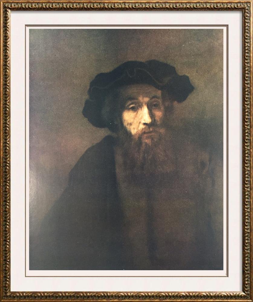 Rembrandt Portrait of a Rabbi c.1657 Fine Art Print (1 of 2)