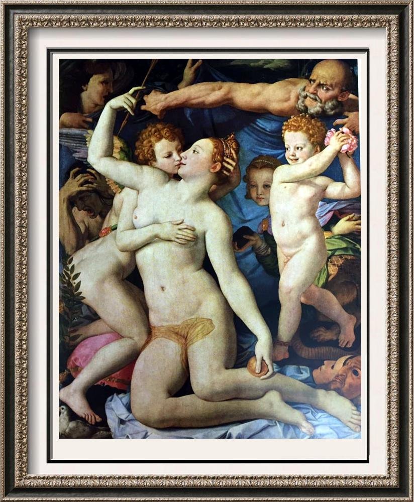 Great Paintings of the Nude Bronzino: Venus, Cupid,: Artist Name: Great Paintings of the Nude | Title of Art: (Plate Eight) Bronzino: Venus, Cupid, Folly and Time c.1546 | Medium: Fine Art Print from Museum Artist | Unsigned & Unnumbered | Art Size: App