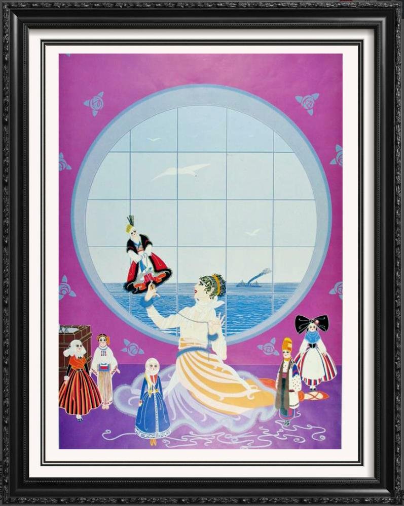 Erte Colored Litho Huge Sale Only $20 Art Deco: Erte | Title Of Art: Die Russichen Puppen - Puppets | Medium: Offset Lithograph On Paper | Edition Size: Open | Unframed Size: 21 X 17 Inches | Offered Unframed. Framing presentation if shown is for c