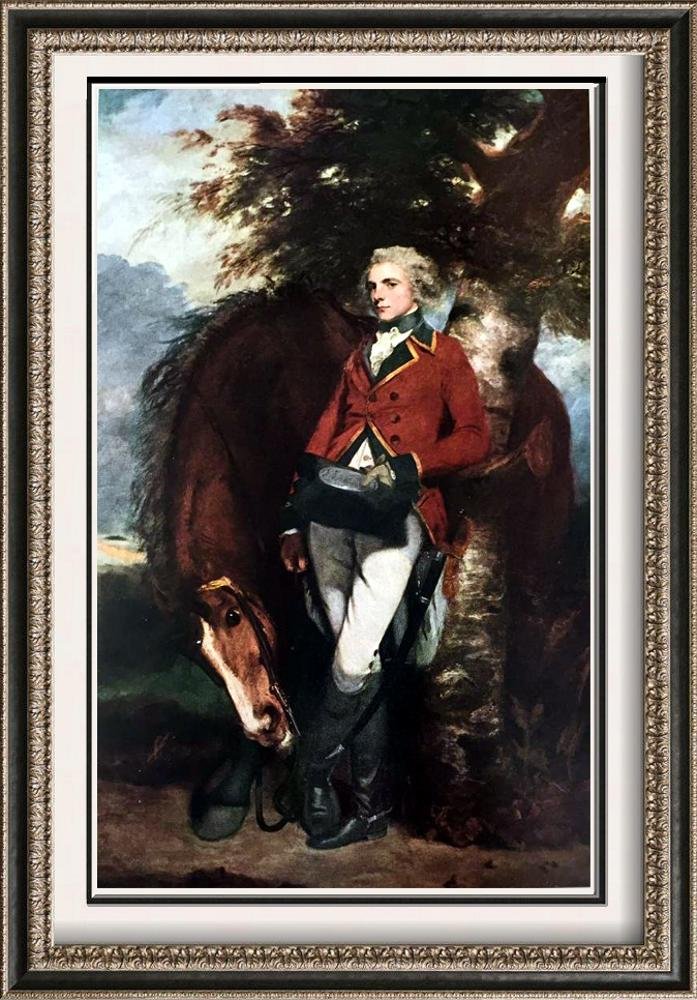 Masterpieces of British Painting by Joshua Reynolds:: Artist Name: British Paintings | Title of Art: (Plate Four) Joshua Reynolds: Colonel George K.H. Coussmaker c.1782 | Medium: Fine Art Print from Museum Artist | Unsigned & Unnumbered | Art Size: Appro