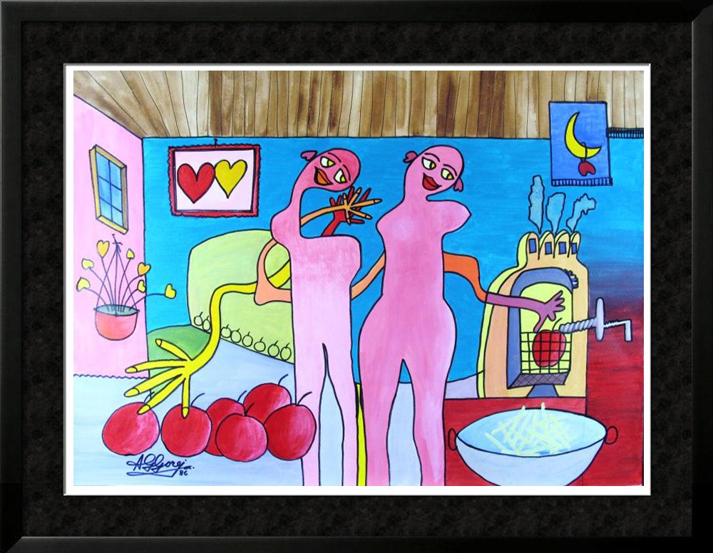 Colorful Whimsy Pop Art Painting Collectible Abstract (1 of 3)