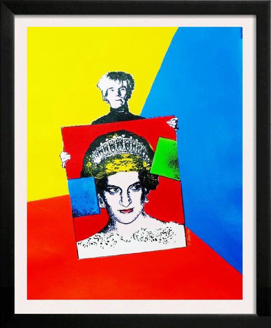 PRINCESS DIANA COLORFUL SALE ONLY $100 WARHOL POP STYLE: Artist: TONY AZZITO | Title of Art: WARHOL PAINTS DI 923 | Medium: SIGNED ORIGINAL ACRYLIC WITH SILKSCREEN ON CANVAS | Edition Size: Original | Art Size: 30x26 | Offered Unframed. Framing Presentation