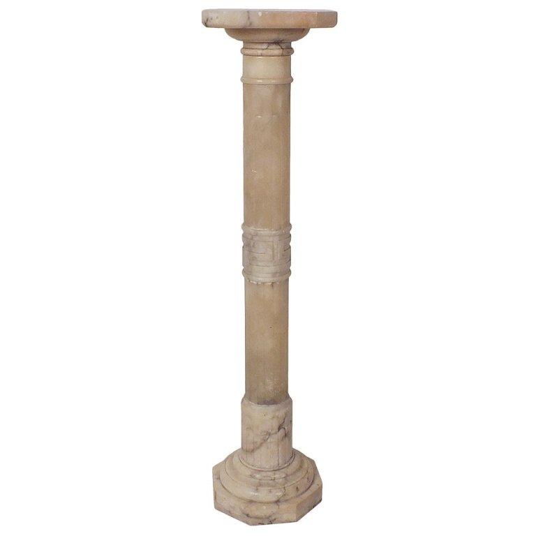 Regency-Style White Marble Pedestal (1 of 1)