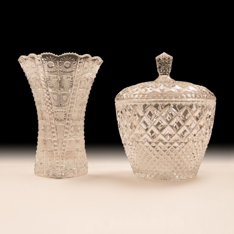 Lot of Two Cut Crystal Pieces (1 of 3)