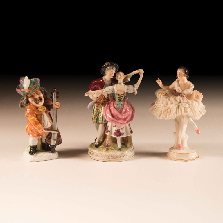 Three Mid 20th Century Dresden Porcelain Figurines (1 of 6)