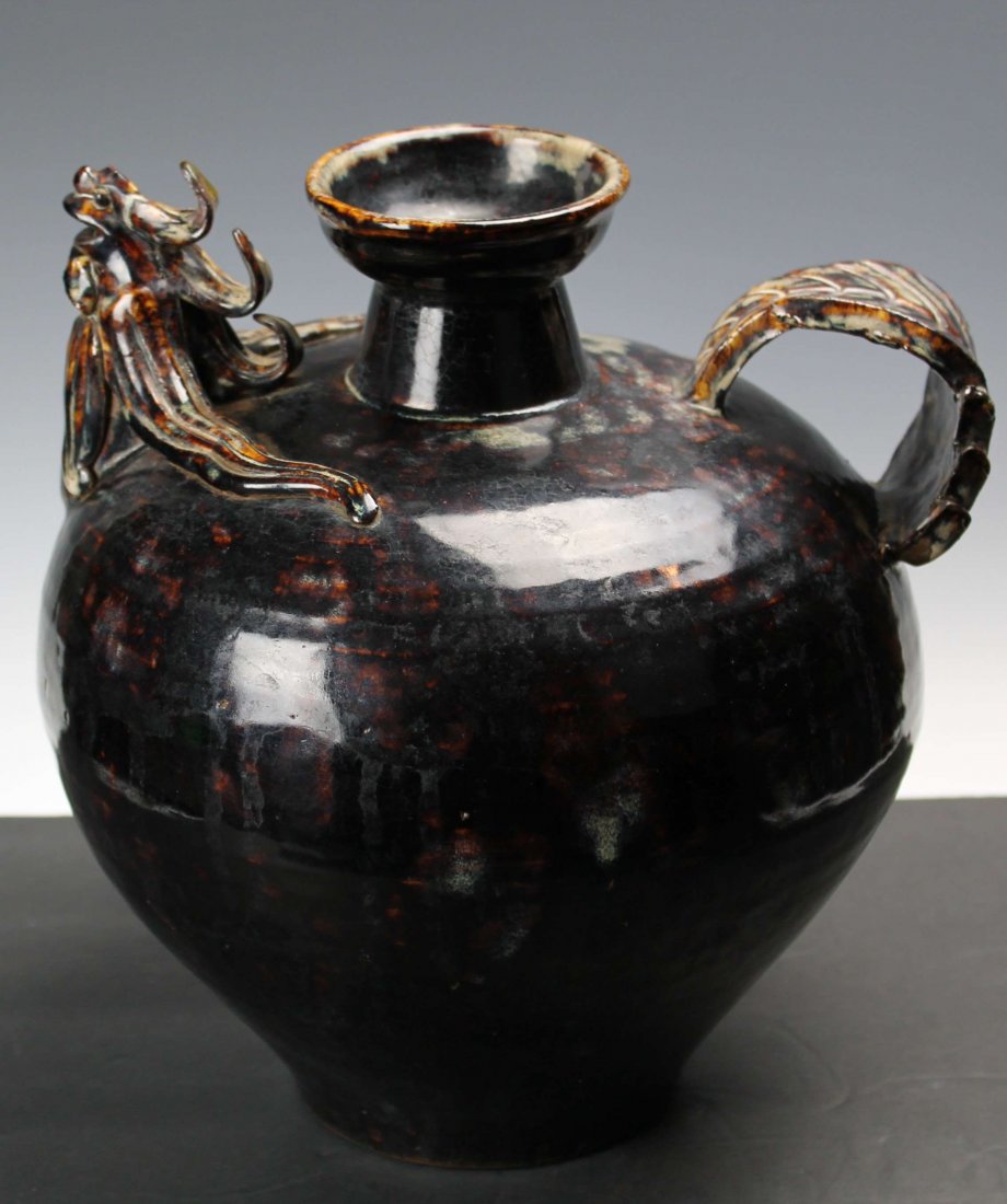 Chinese black glaze ewer (1 of 6)