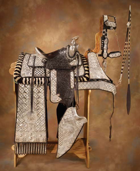 Edward H Bohlin Diamond Cluster Supreme Saddle: Fabulous, Edw H Bohlin Cluster Supreme Saddle with matching Serape, Bridle and Breast collar. Made on a Miles City Tree with 16" swells, 16" seat, 16" x 30" skirt, 12" wide fenders, and 28" long tapad