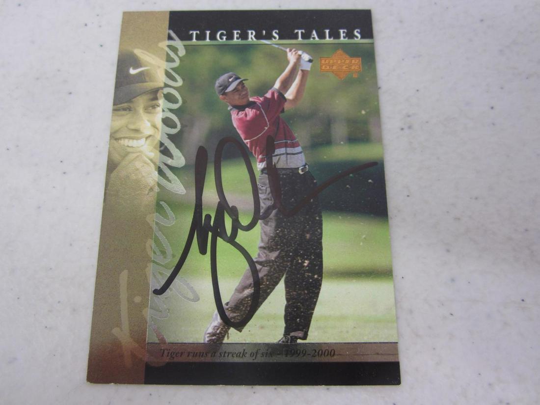 Tiger Woods Signed Card COA: All signed items come with a coa. Please research the autograph expert/company that provided coa before bidding. Cards might have rounded corners or creases. Please see photos for details. All sales a