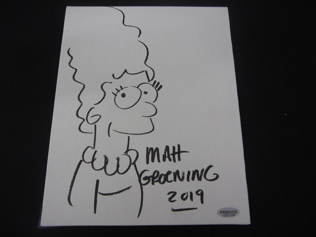 MATT GROENING SIGNED SKETCH WITH COA SIMPSONS (1 of 2)
