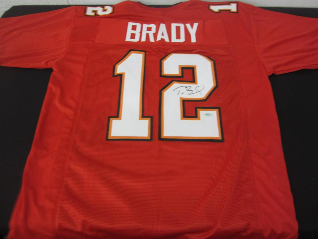 TOM BRADY SIGNED FOOTBALL JERSEY WITH COA TAMPA BAY BUCS (1 of 3)