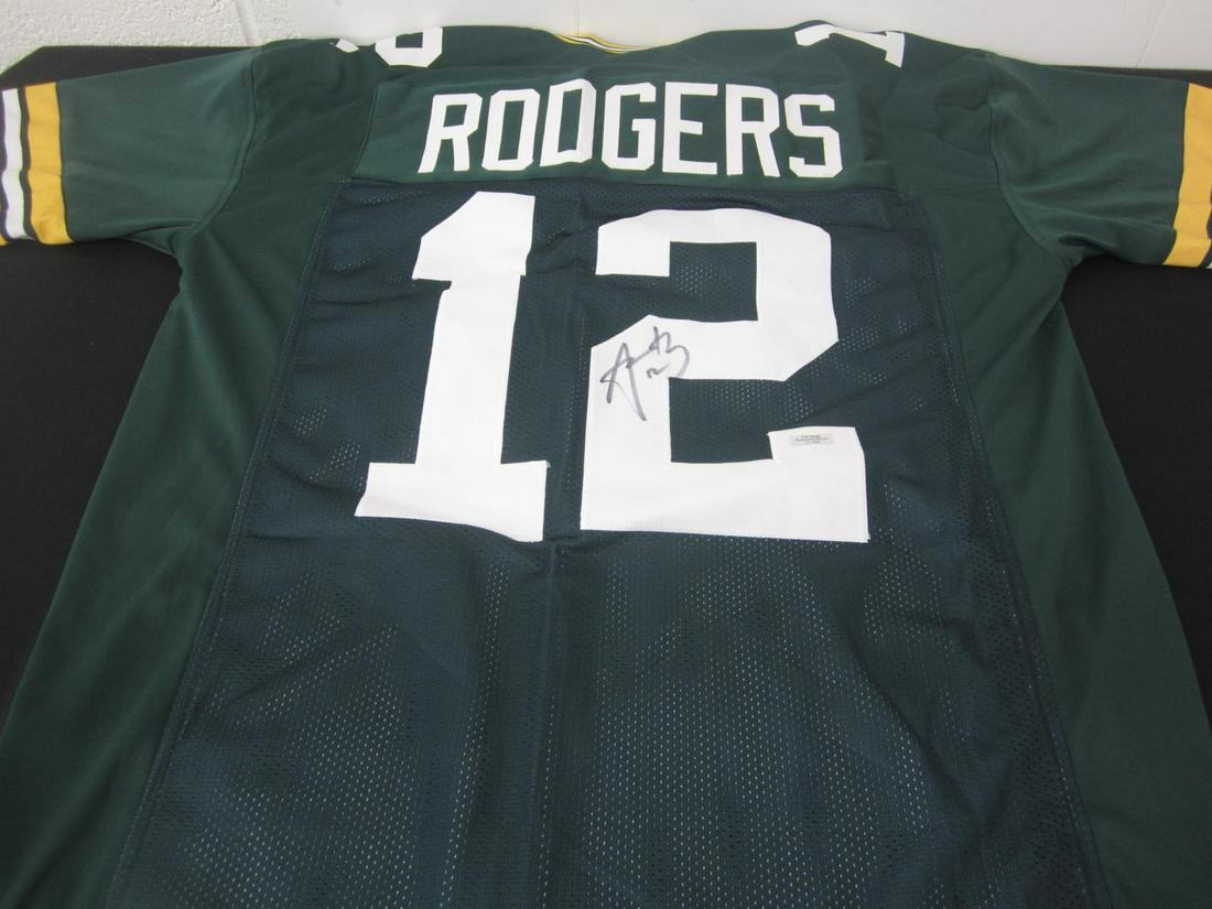 AARON RODGERS SIGNED FOOTBALL JERSEY WITH COA PACKERS (1 of 3)