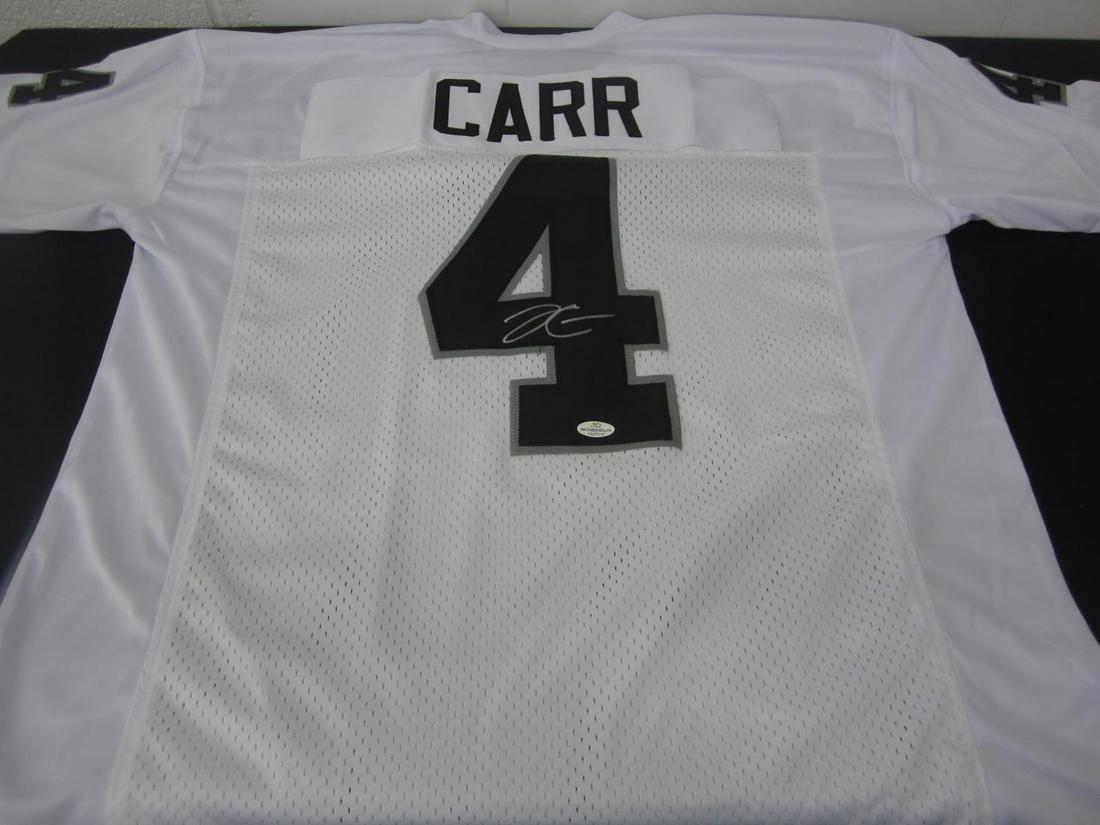 DEREK CARR SIGNED FOOTBALL JERSEY WITH COA RAIDERS (1 of 3)