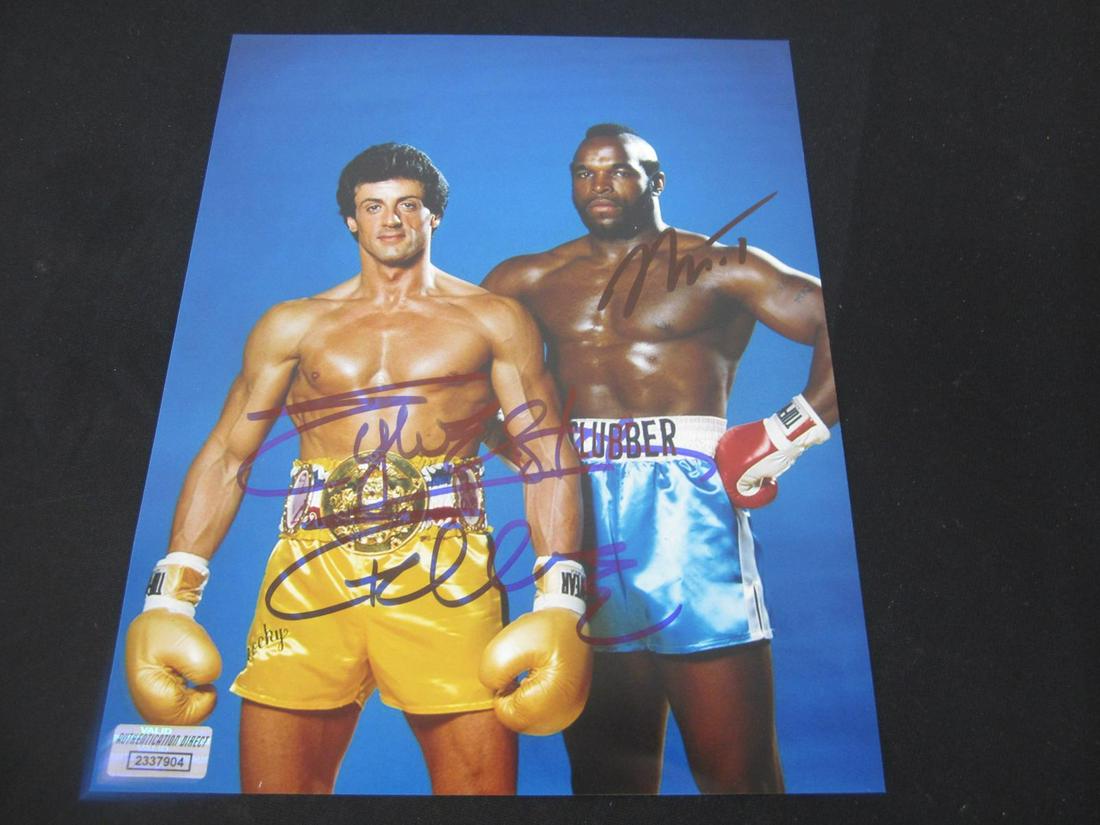 SYLVESTER STALLONE,MR.T SIGNED 8X10 PHOTO WITH COA ROCKY: SYLVESTER STALLONE,MR.T SIGNED 8X10 PHOTO WITH COA ROCKY