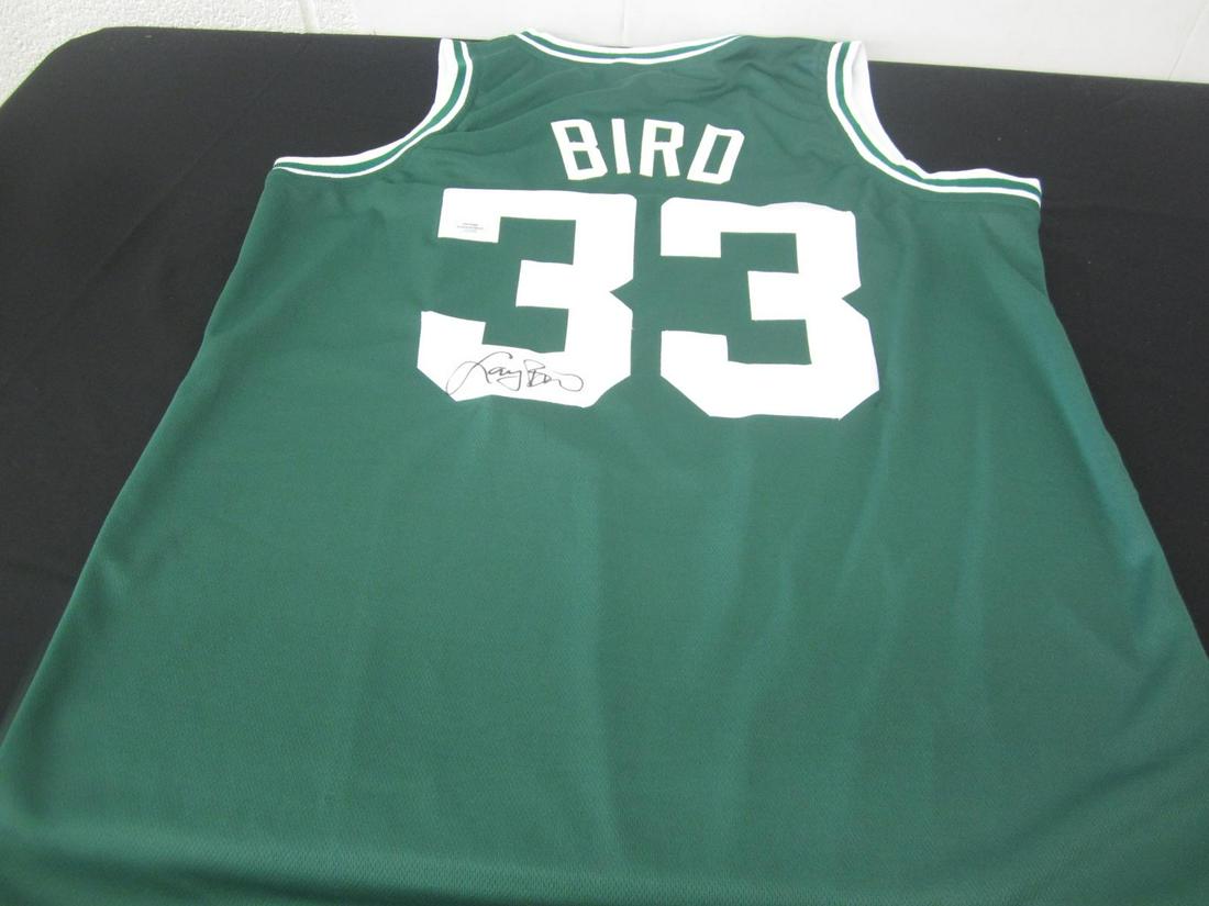 LARRY BIRD SIGNED BASKETBALL JERSEY WITH COA CELTICS (1 of 3)