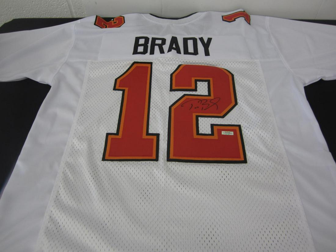 TOM BRADY SIGNED FOOTBALL JERSEY WITH COA TAMPA BAY BUCS (1 of 3)