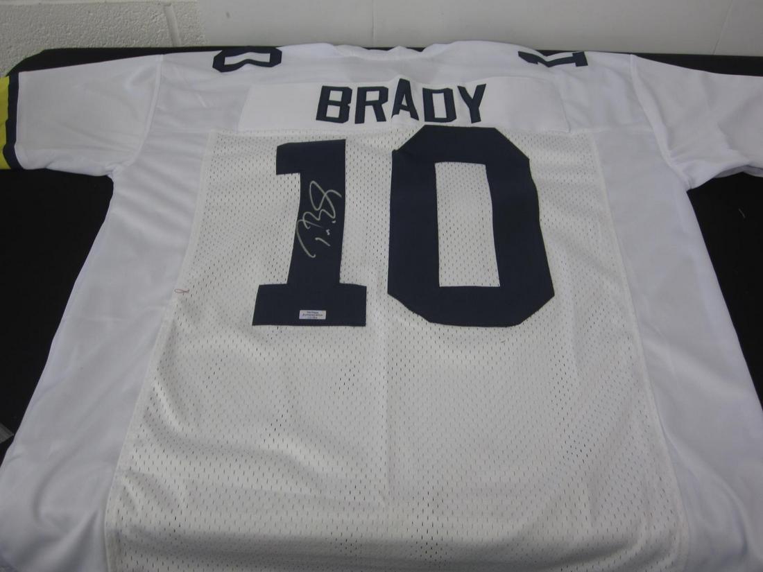 TOM BRADY SIGNED FOOTBALL JERSEY WITH COA MICHIGAN (1 of 3)
