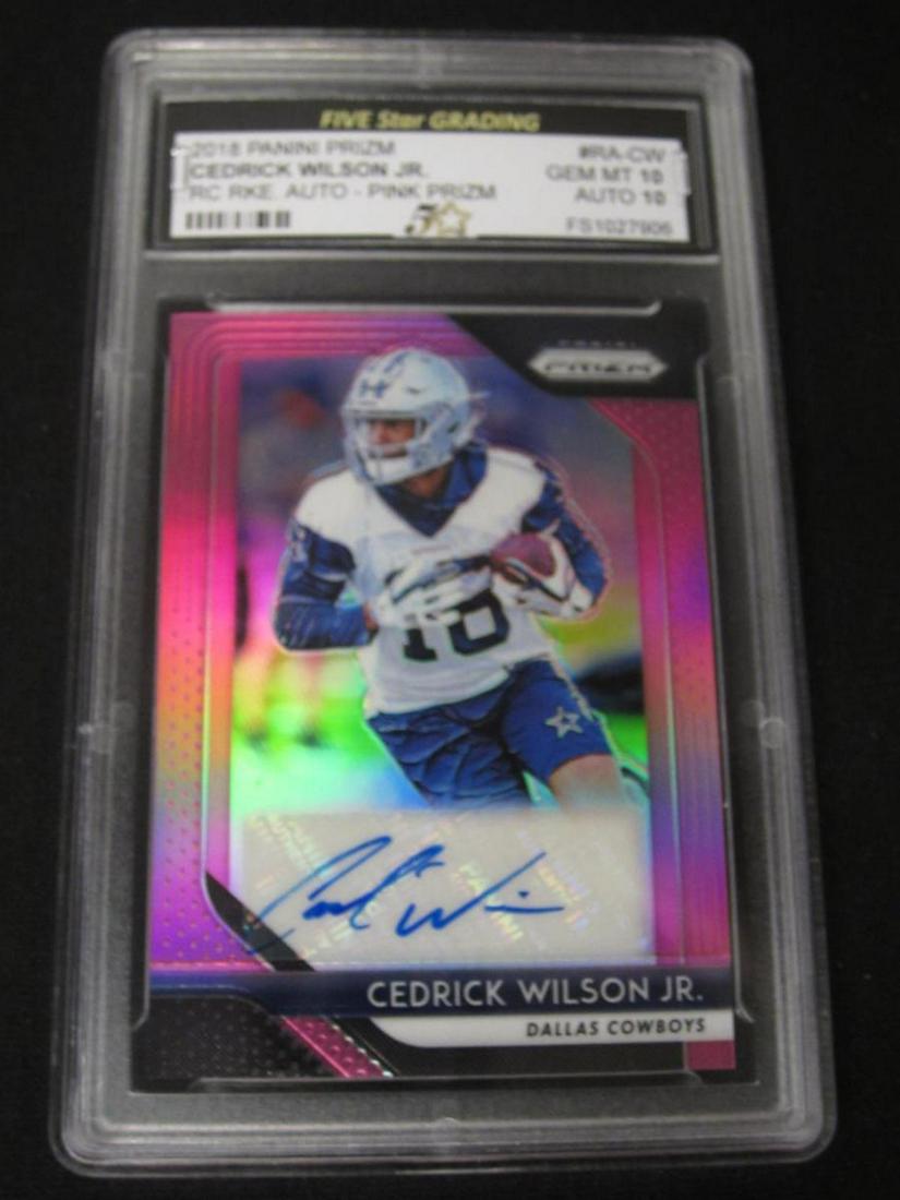 2018 PANINI PRIZM CEDRICK WILSON JR PINK ROOKIE AUTO #RA-CW GEM MINT 10 AUTO 10 SPORTS CARD (1 of 1)