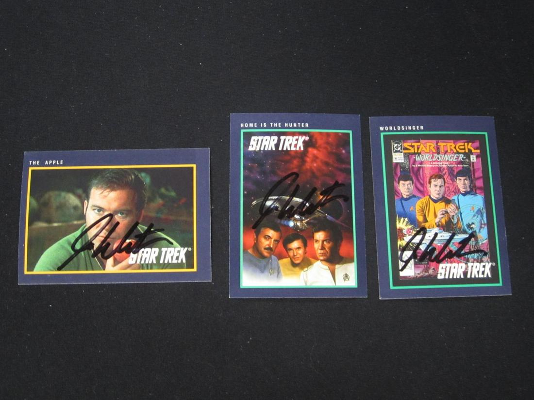 LOT OF 3 WILLIAM SHATNER SIGNED TRADING CARDS WITH COA SPORTS CARD (1 of 2)