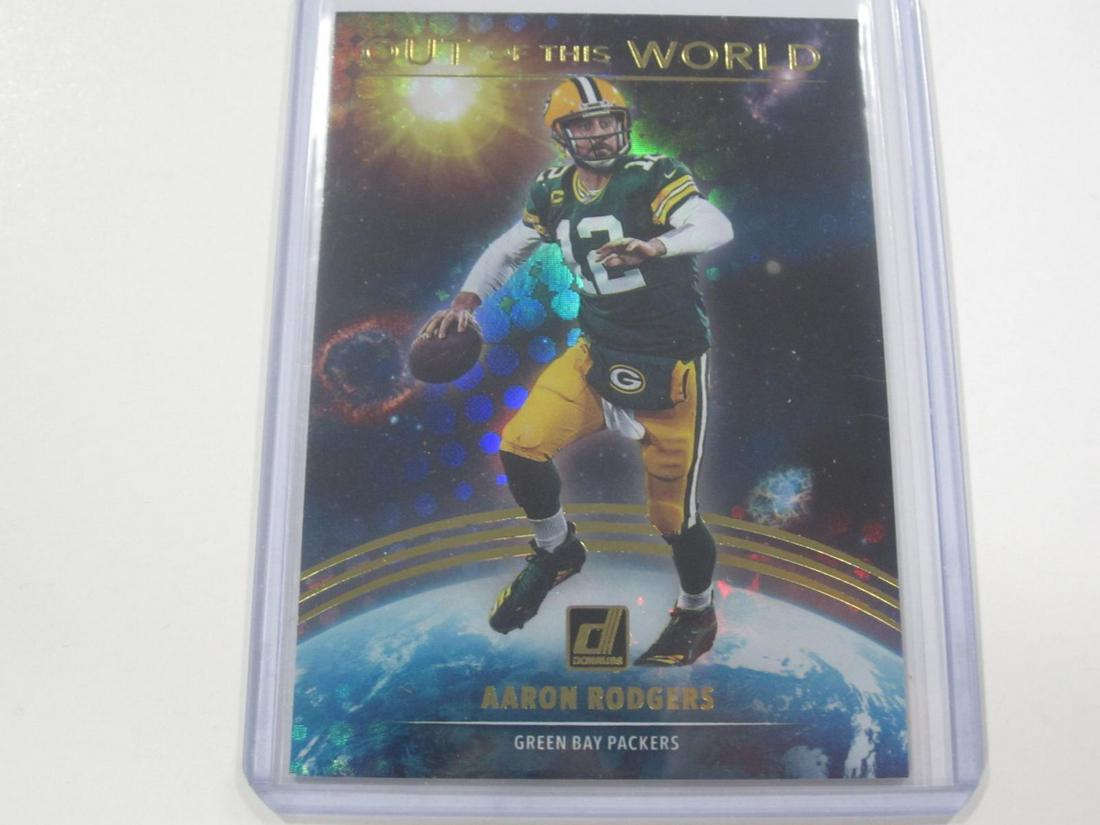 2021 DONRUSS OUT OF THIS WORLD HOLO AARON RODGERS #OTW-ARO SPORTS CARD (1 of 1)