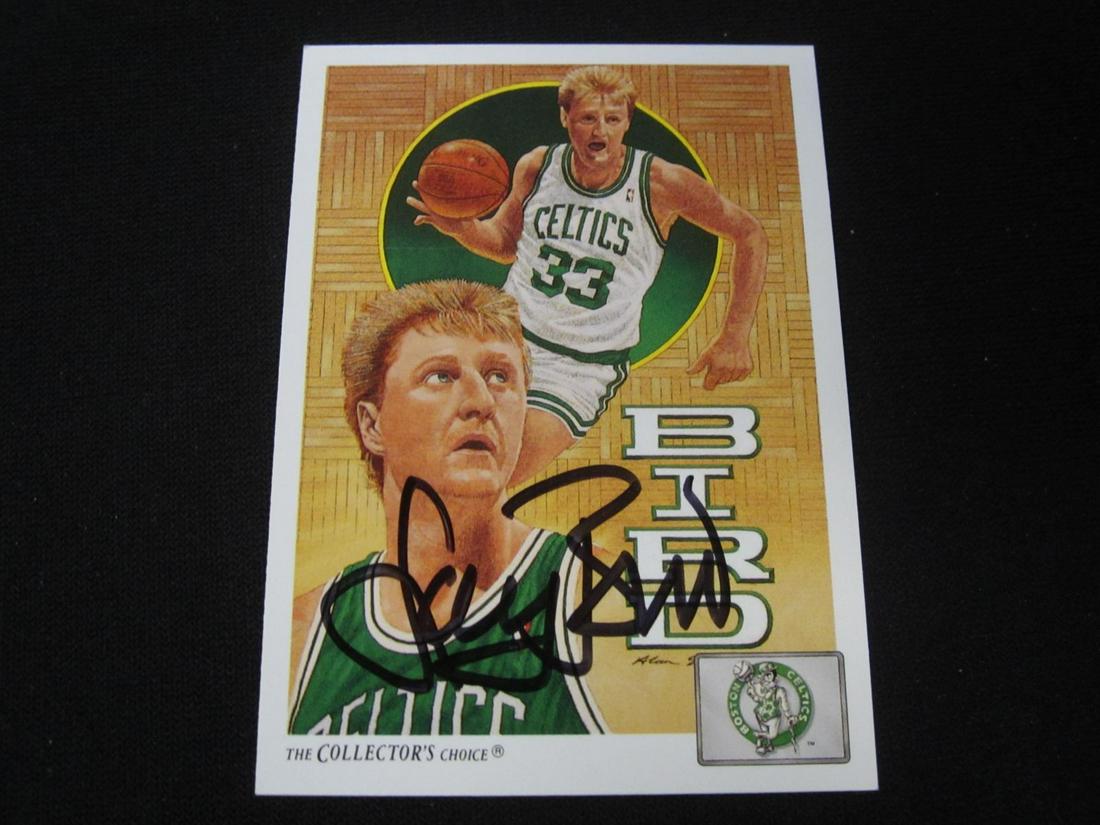LARRY BIRD SIGNED TRADING CARD WITH COA CELTICS (1 of 2)