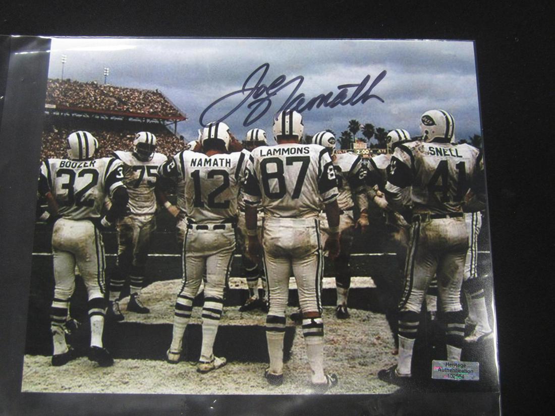 JOE NAMATH SIGNED 8X10 PHOTO WITH COA JETS (1 of 2)