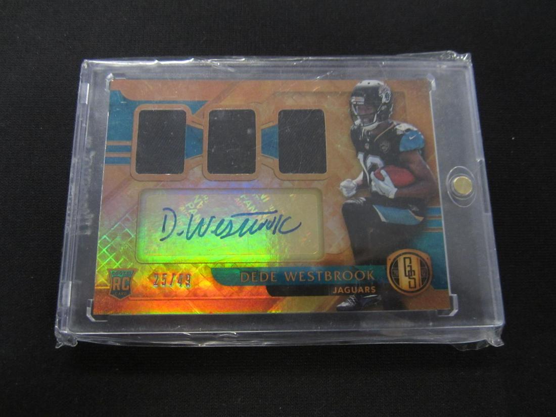 2017 GOLD STANDARD ROOKIE TRIPLE MATERIAL RELIC 25/49 DEDE WESTBROOK #299 SPORTS CARD (1 of 1)