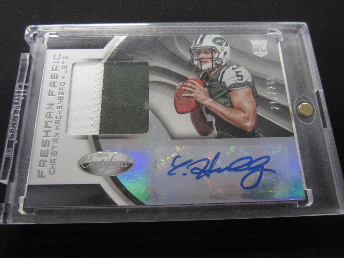 2016 CERTIFIED FRESHMAN FABRIC ROOKIE AUTO 279/299 CHRISTIAN HACKENBERG #214 SPORTS CARD (1 of 1)