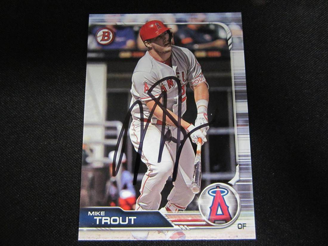 MIKE TROUT SIGNED TRADING CARD W/COA: All signed items come with a coa. Please research the autograph expert/company that provided coa before bidding. Cards might have rounded corners or creases. Please see photos for details. All sales a