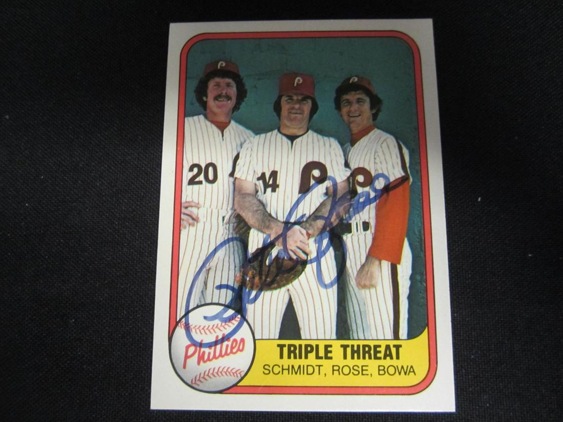PETE ROSE SIGNED TRADING CARDS W/COA: All signed items come with a coa. Please research the autograph expert/company that provided coa before bidding. Cards might have rounded corners or creases. Please see photos for details. All sales a
