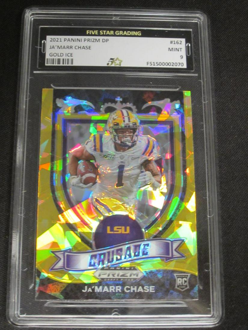 2021 PRIZM DRAFT PICKS JA'MARR CHASE GOLD ICE RC (1 of 2)