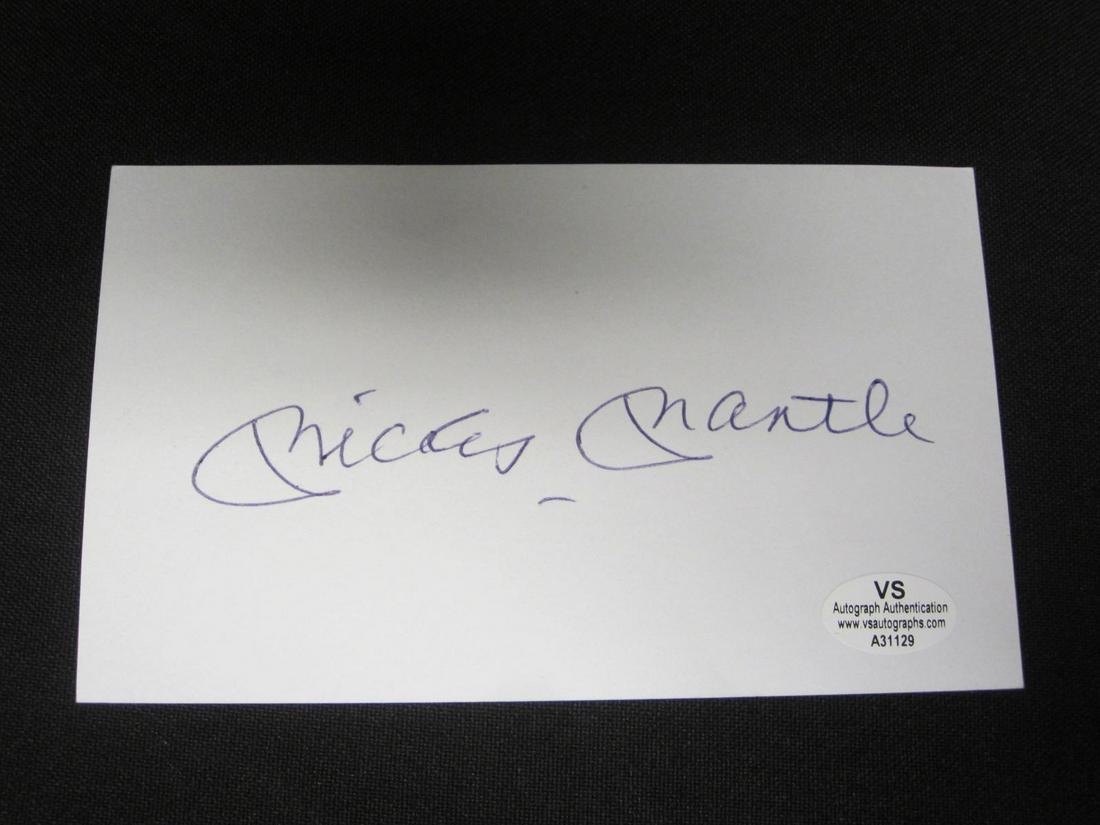 Mickey Mantle Signed Card COA (1 of 2)