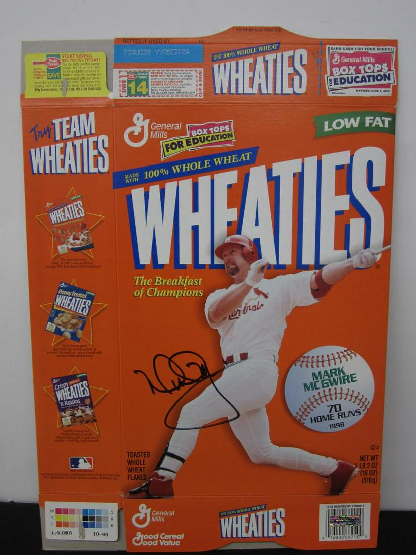 Mark McGwire Signed Wheaties Box COA (1 of 2)