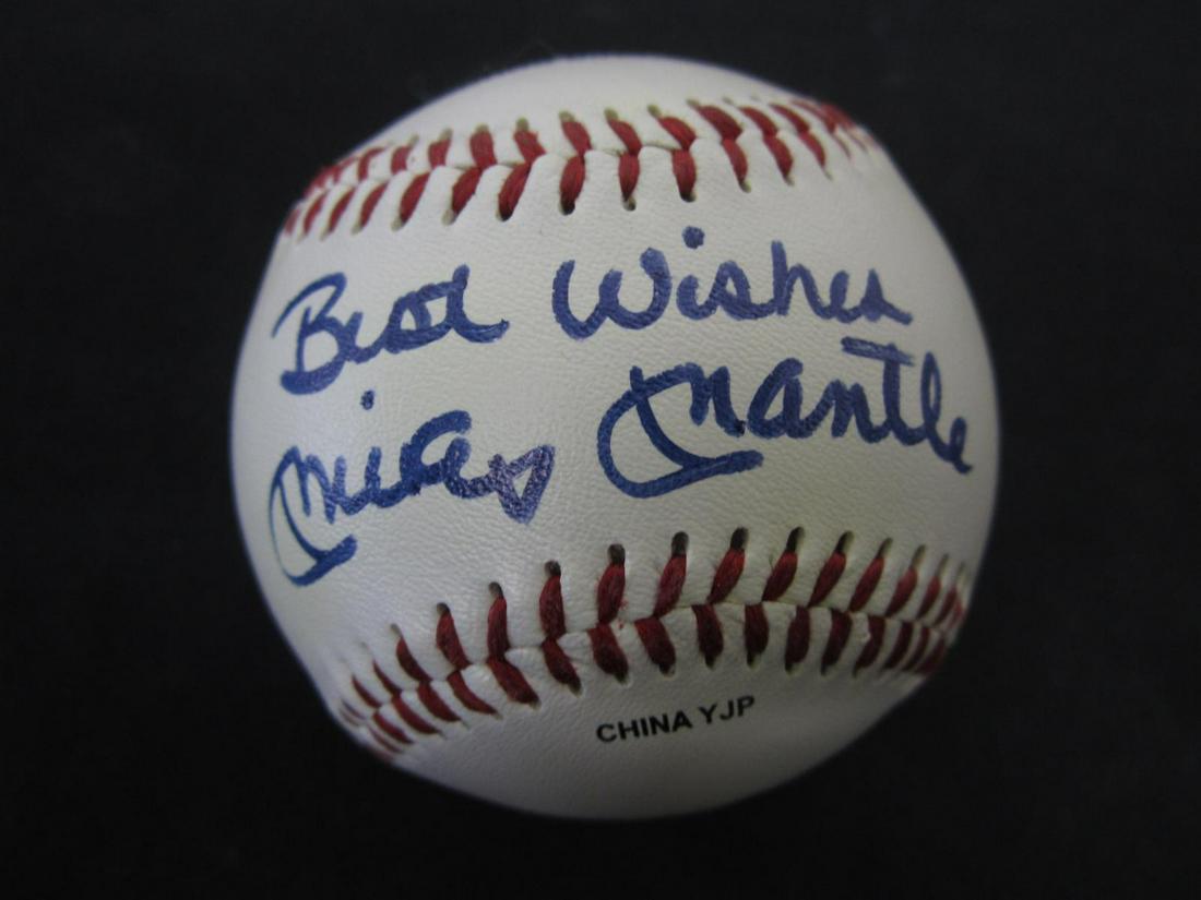 Mickey Mantle Yankees signed Baseball Coa (1 of 2)
